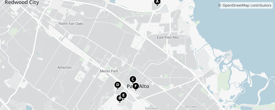 Map of Menlo Park