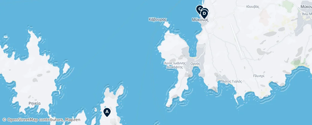 Map of Mykonos Regional Unit