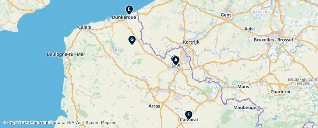 Map of Département Nord