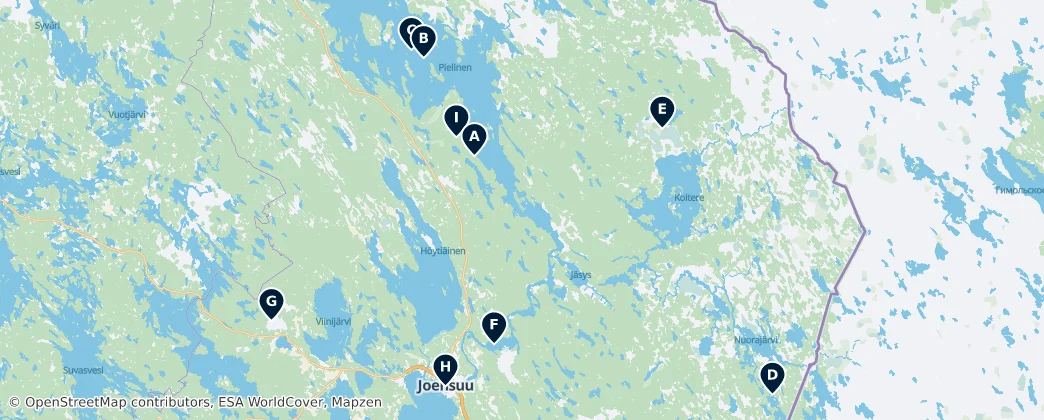 Map of Nordkarelien
