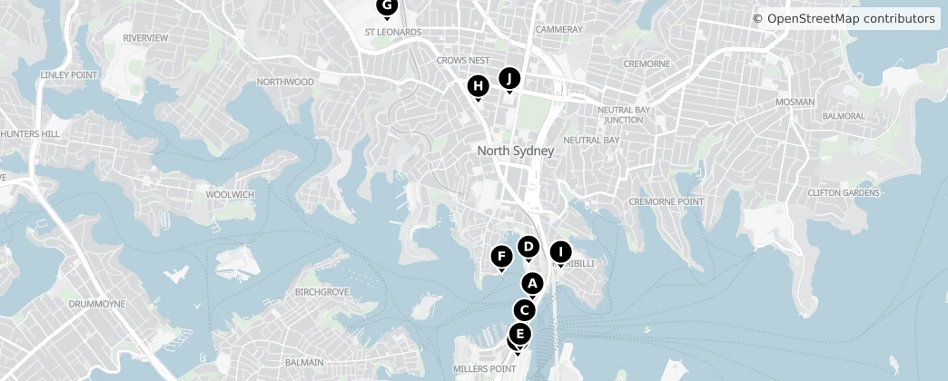 Map of North Sydney