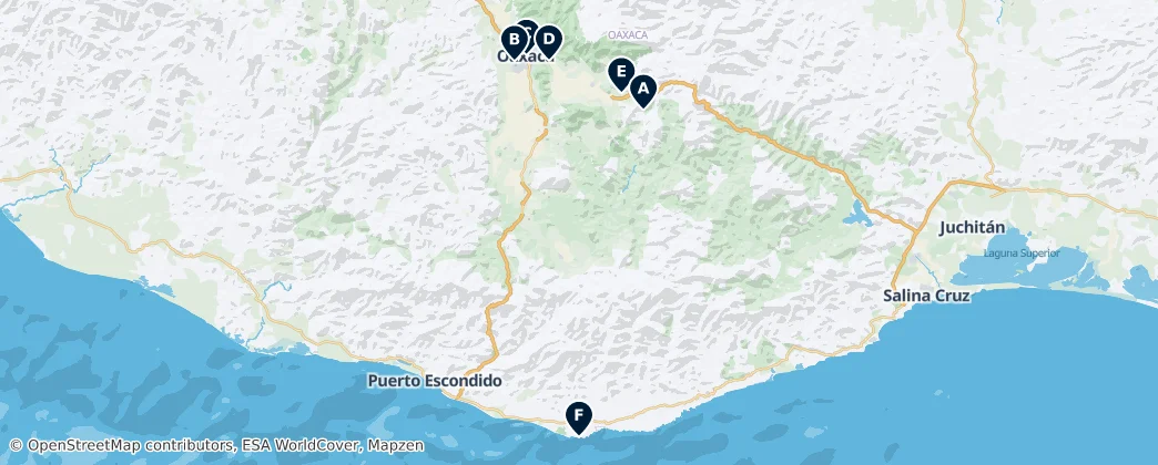 Map of Oaxaca