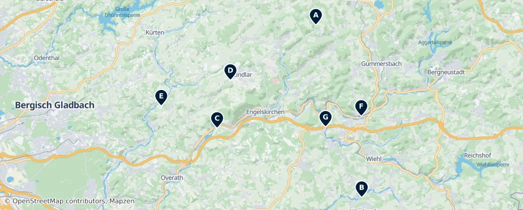 Map of Oberbergischer Kreis
