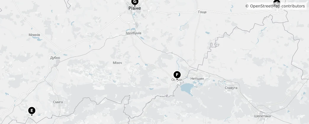 Map of Oblast Riwne