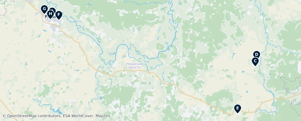 Map of Oblast Rjasan