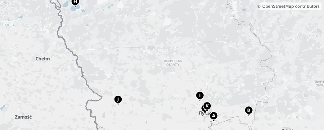 Map of Oblast Wolhynien