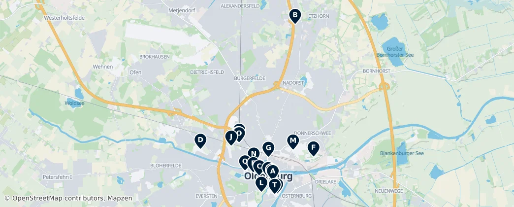 Map of Oldenburg