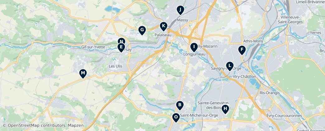 Map of Arrondissement Palaiseau