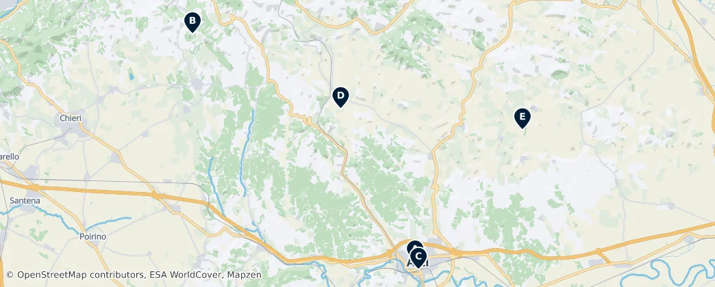 Map of Provinz Asti