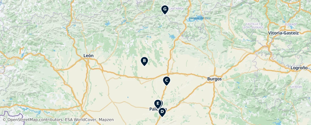 Map of Palencia