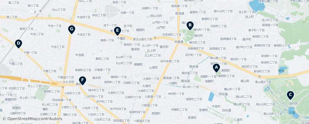 Map of Chikusa Ward
