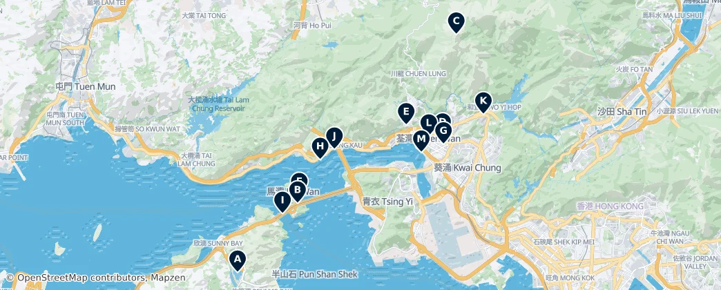 Map of Tsuen Wan District