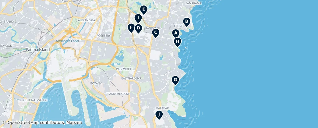 Map of Randwick City
