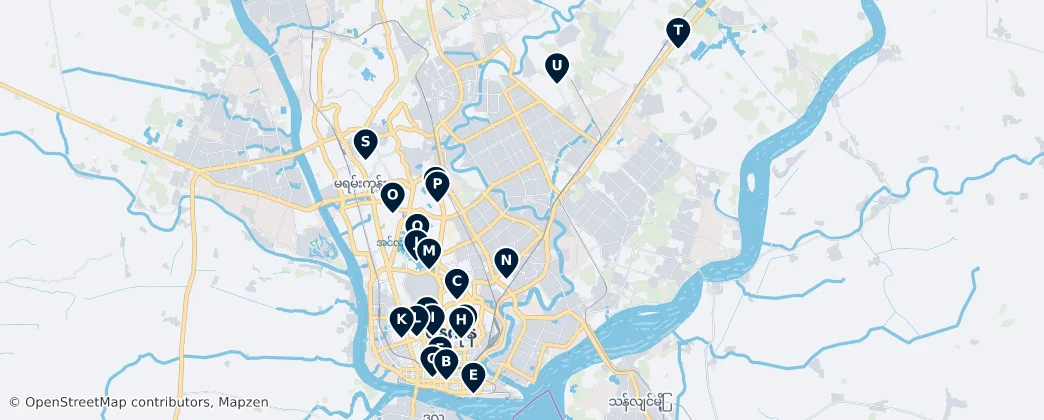Map of Yangon