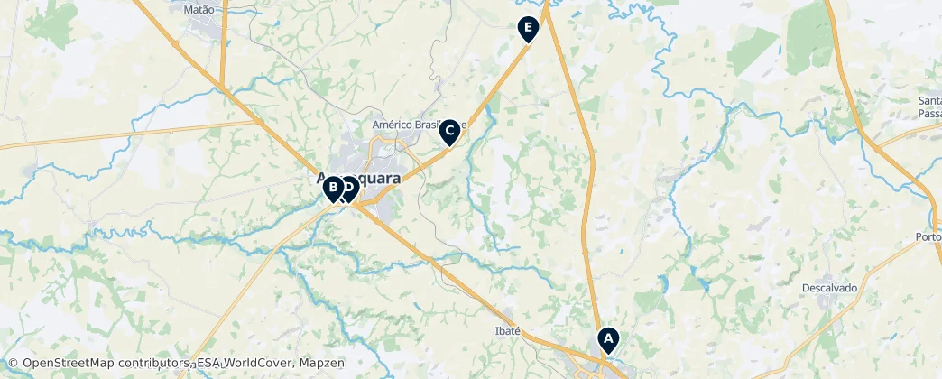 Map of Região Geográfica Intermediária de Araraquara
