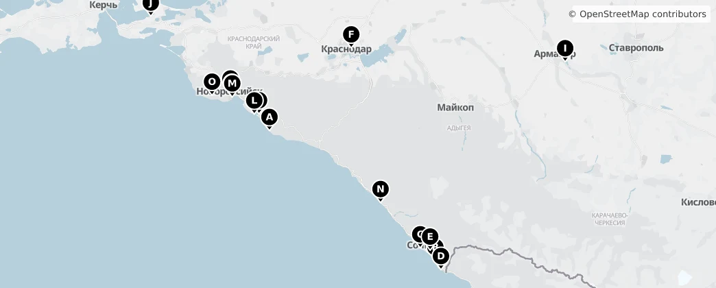 Map of Region Krasnodar