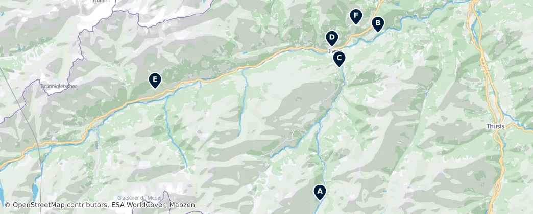 Map of Region Surselva