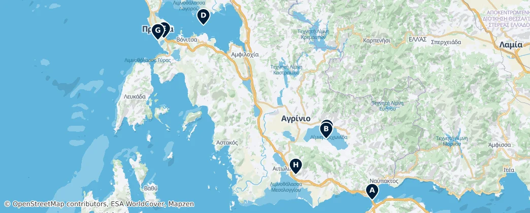 Map of Periphereiake Enoteta Aitoloakarnanias