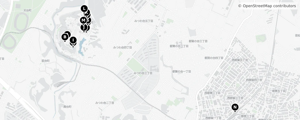 Map of Wakaba Ward