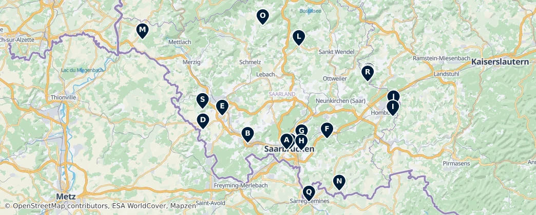 Map of Saarland