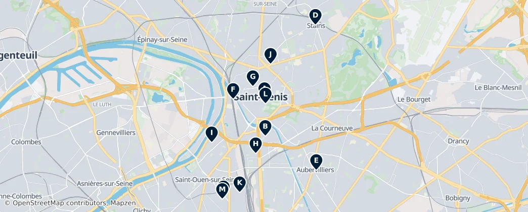 Map of Saint-Denis
