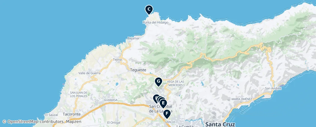 Map of San Cristóbal de La Laguna