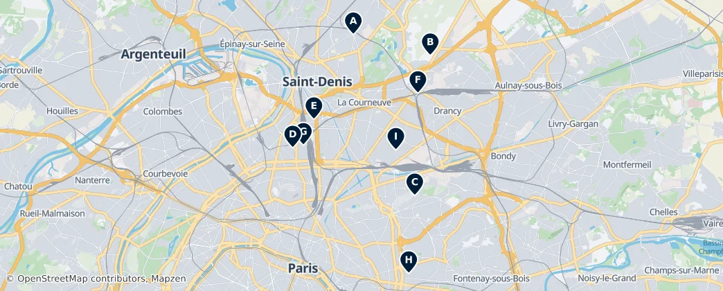Map of Département Seine-Saint-Denis