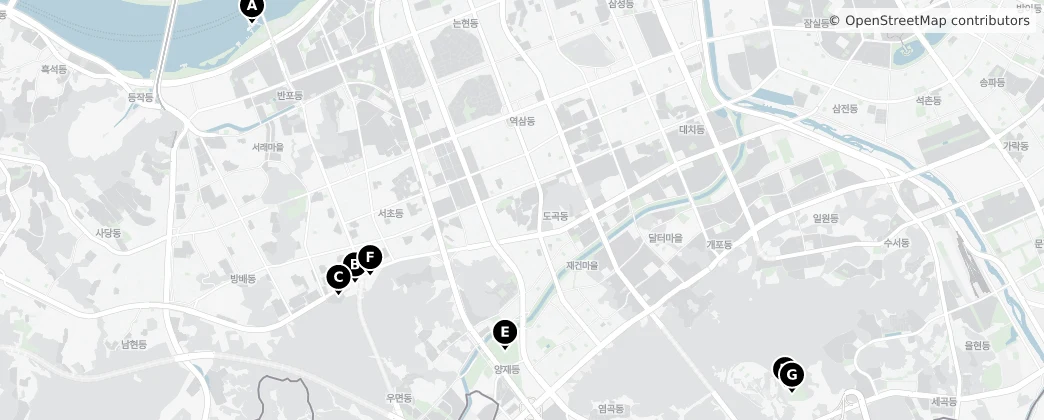 Map of Seocho-gu