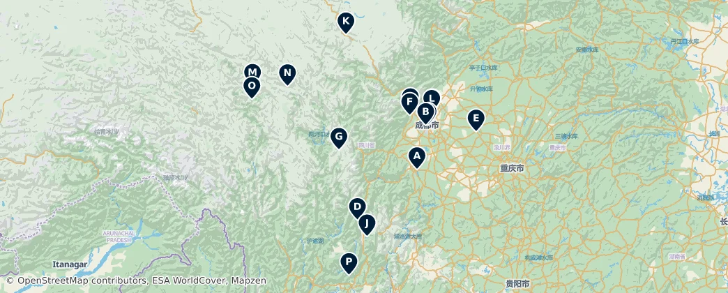 Map of Sichuan