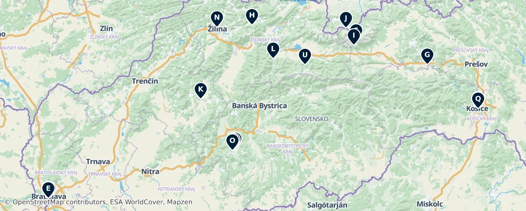 Map of Slowakei