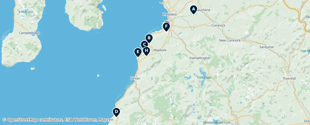 Map of South Ayrshire