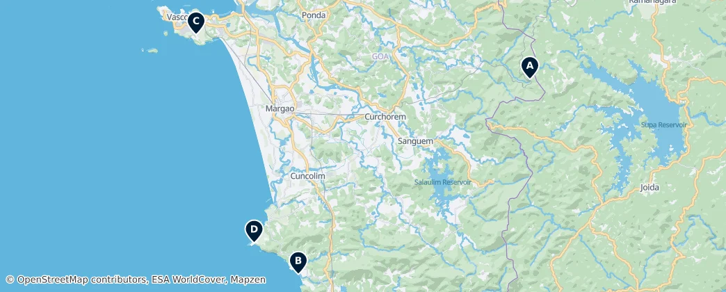 Map of South Goa