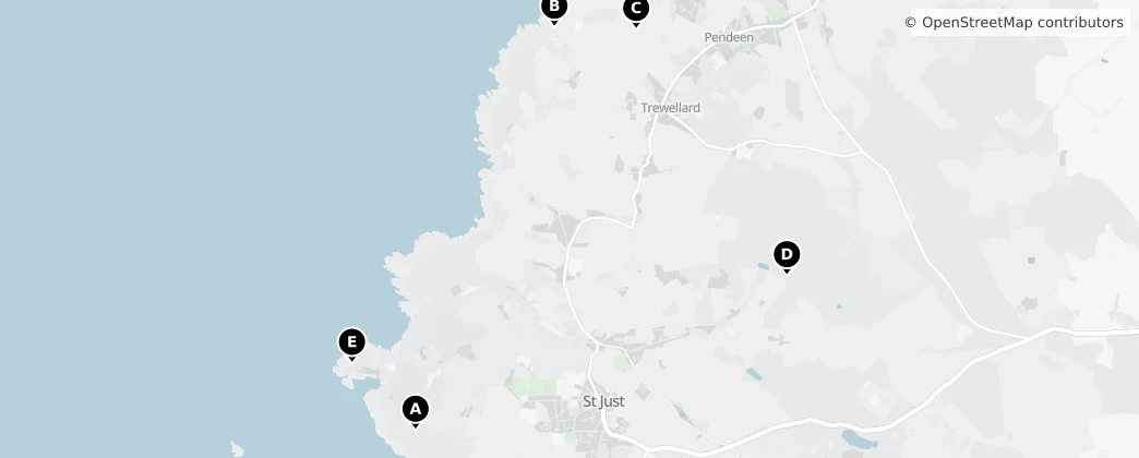 Map of St Just in Penwith