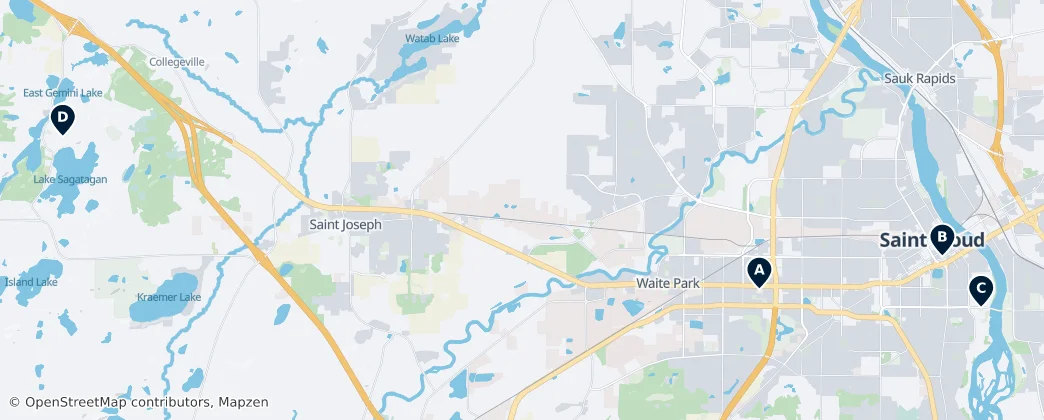 Map of Stearns County