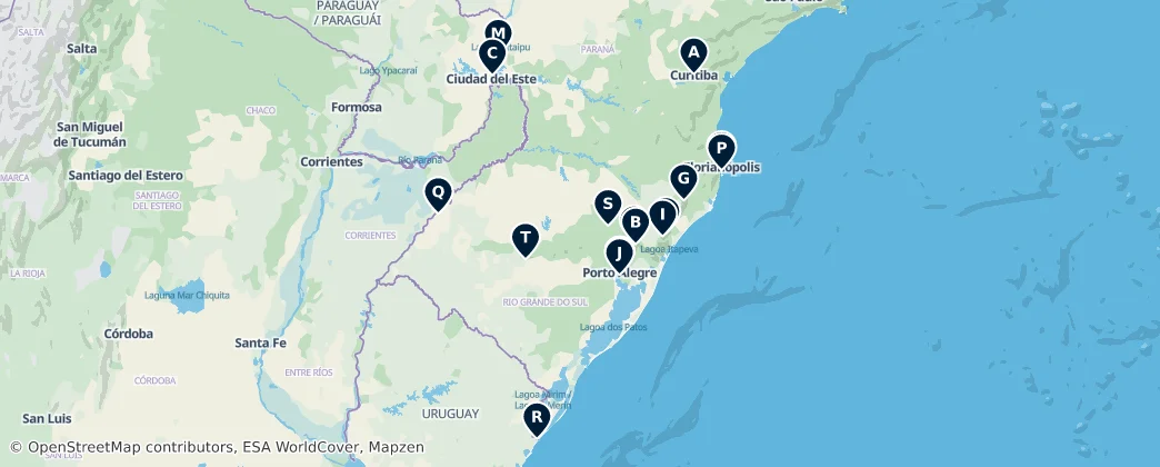 Map of Região Sul
