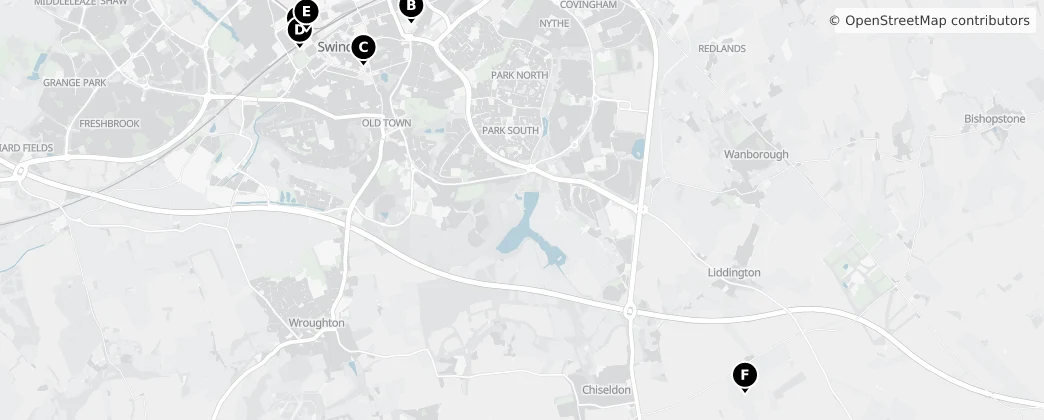 Map of Swindon