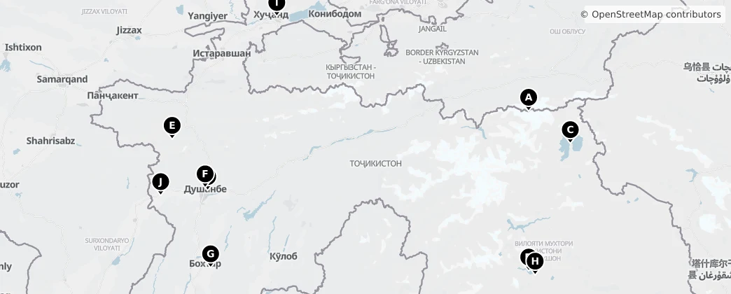 Map of Tadschikistan