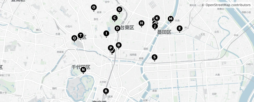 Map of Taitō
