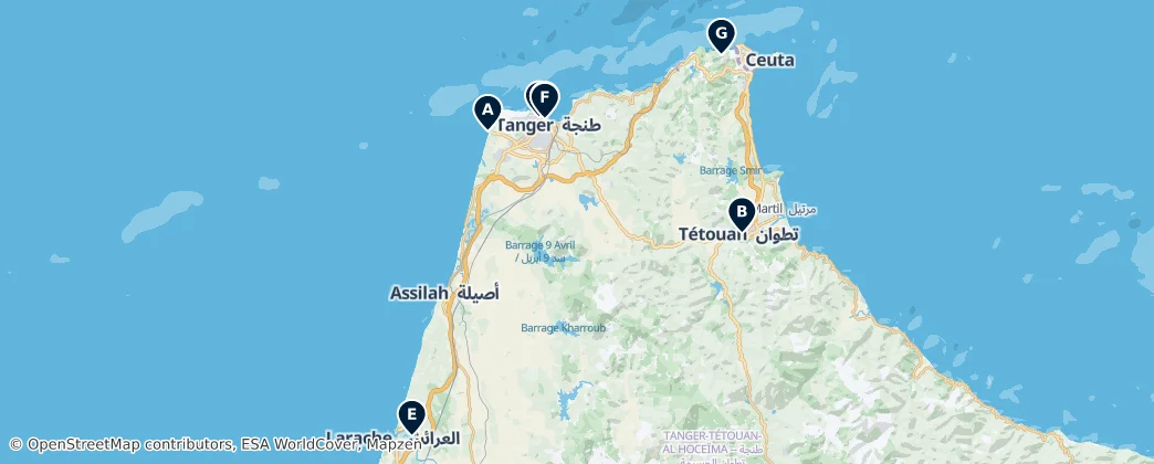 Map of Tanger-Tétouan-Al Hoceïma