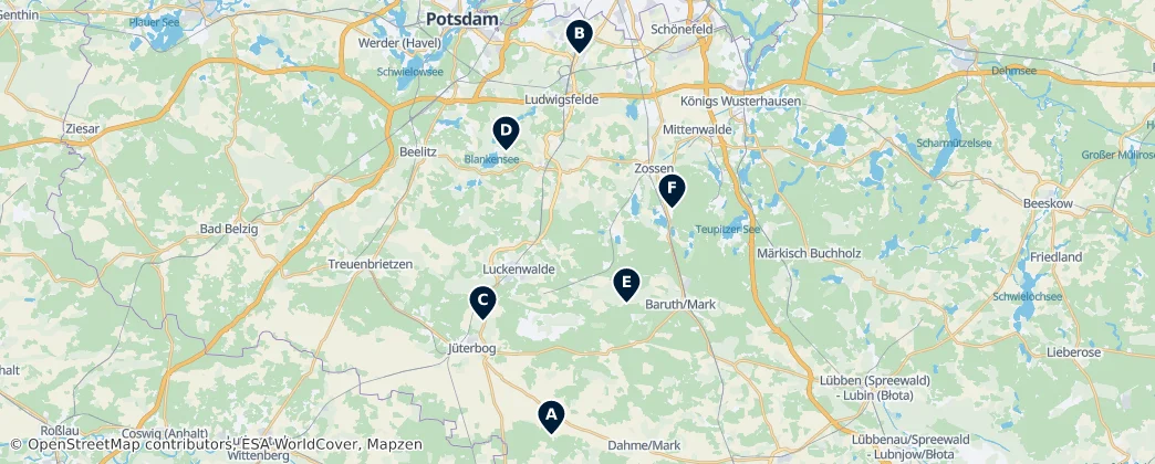 Map of Landkreis Teltow-Fläming