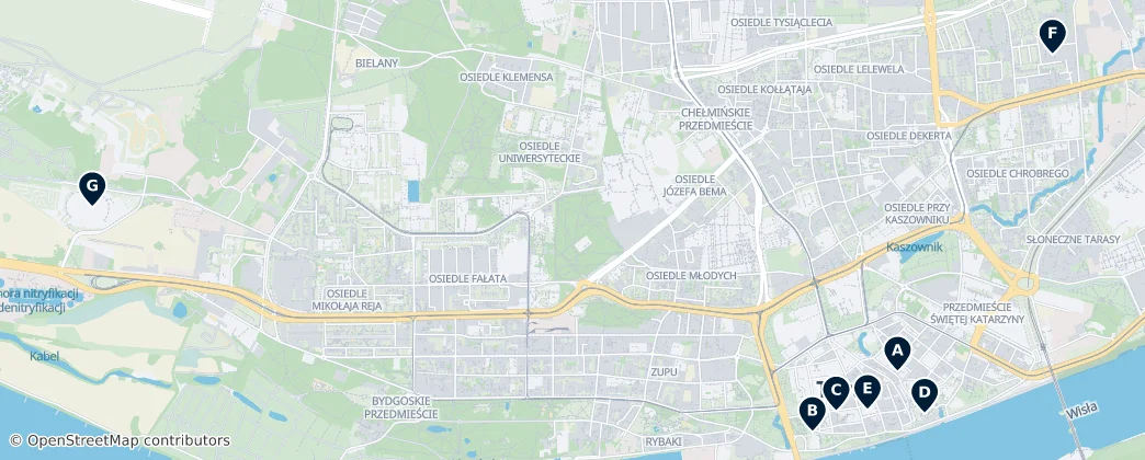 Map of Toruń