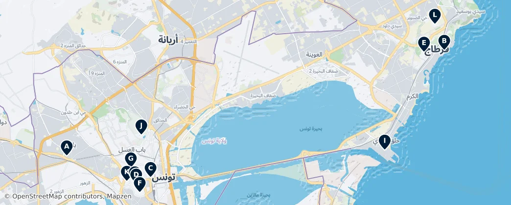 Map of Tunis