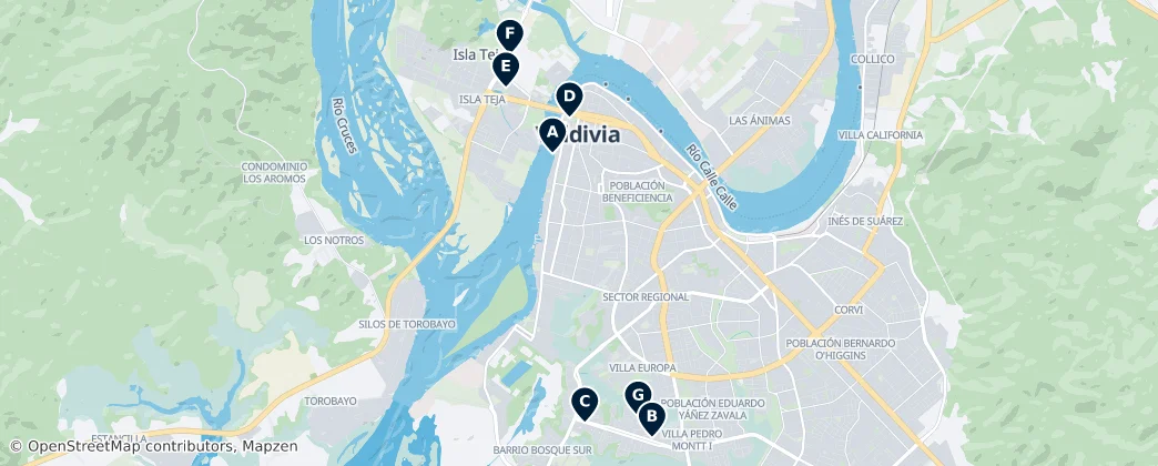 Map of Valdivia