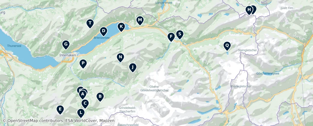Map of Verwaltungskreis Interlaken-Oberhasli