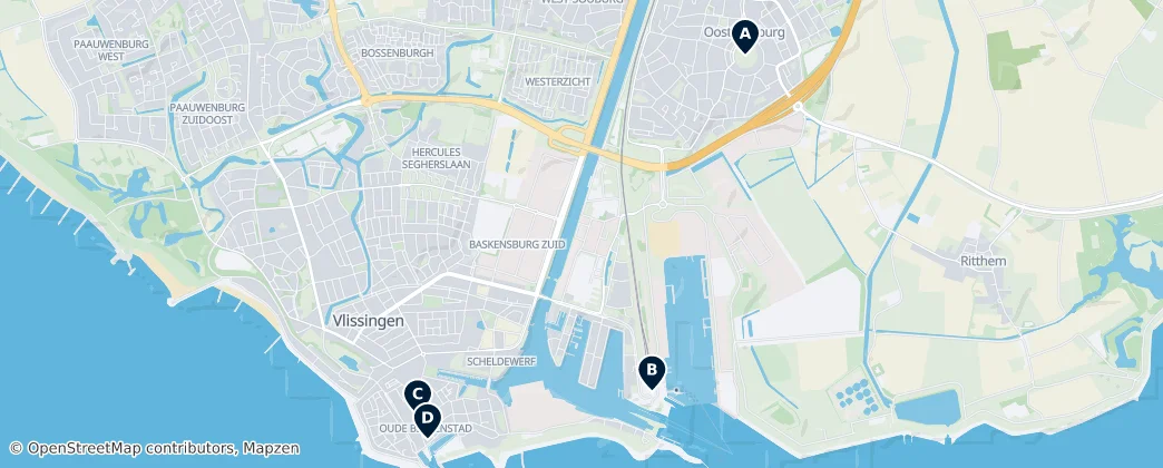 Map of Vlissingen