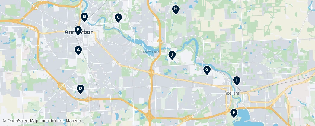 Map of Washtenaw County