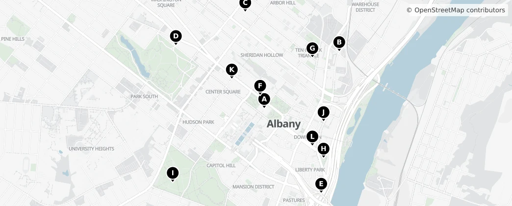 Map of West Albany