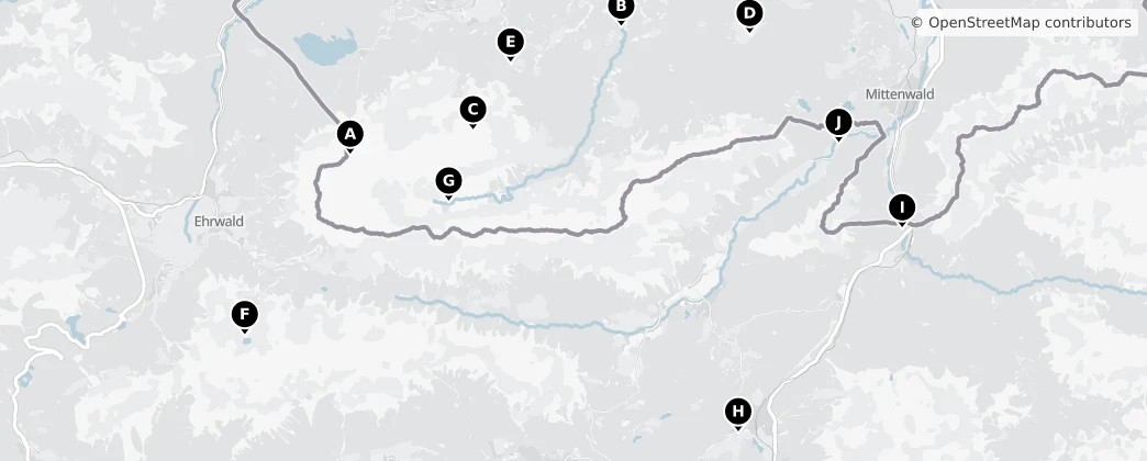Map of Wetterstein und Mieminger Kette