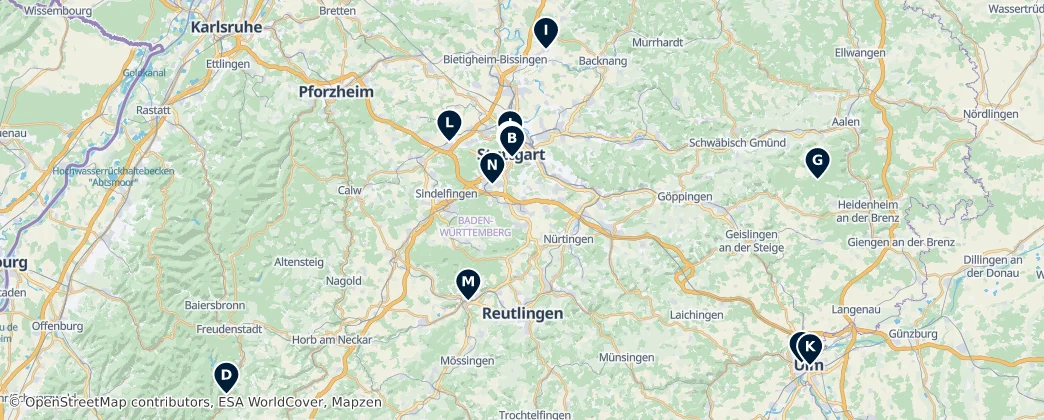 Map of Württemberg