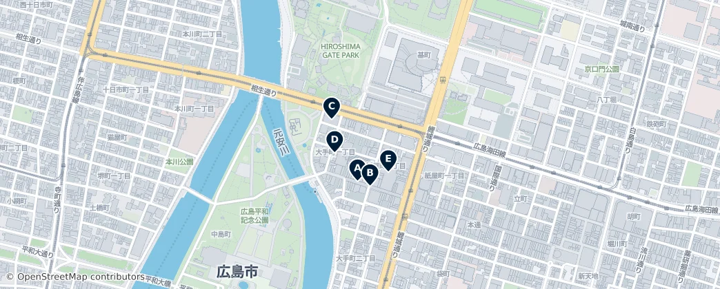 Map of Kamiyacho 2-chome